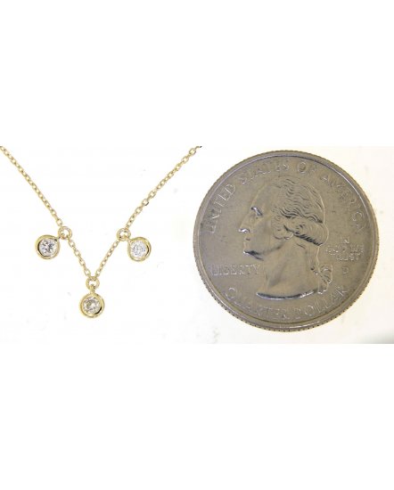 BEZEL DIAMOND DANGLE NECKLACE (TN479)