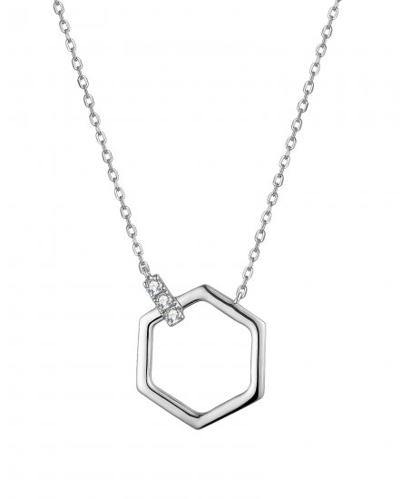 OPEN HEXAGON LINK DIAMOND NECKLACE (TN482)