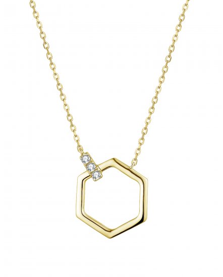OPEN HEXAGON LINK DIAMOND NECKLACE (TN482)