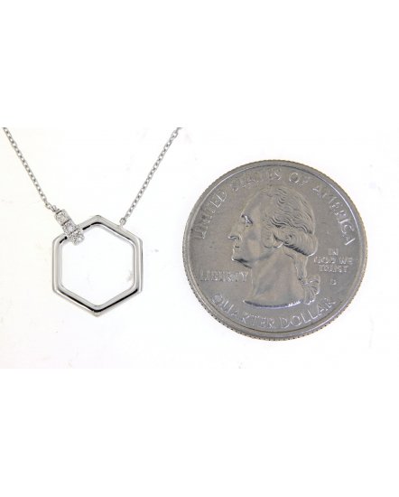 OPEN HEXAGON LINK DIAMOND NECKLACE (TN482)