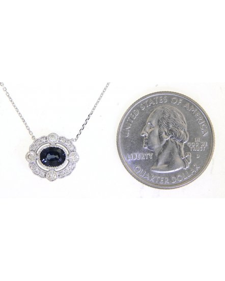 OVAL SAPPHIRE DIAMOND NECKLACE (TN503)