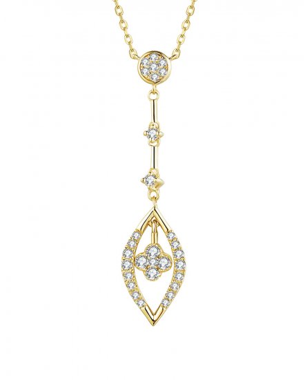 MARQUISE STYLE DIAMOND DANGLE DROP NECKLACE (TN504)