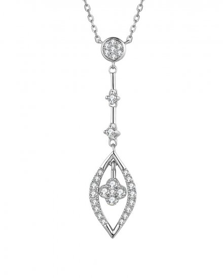 MARQUISE STYLE DIAMOND DANGLE DROP NECKLACE (TN504)