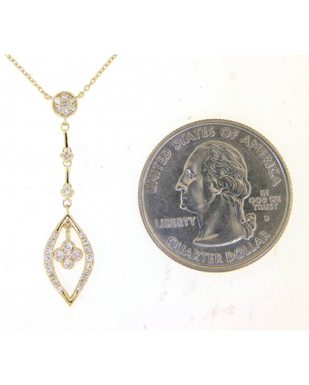 MARQUISE STYLE DIAMOND DANGLE DROP NECKLACE (TN504)