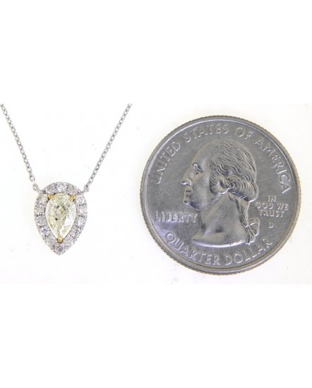 MULTI TONE PEAR DIAMOND NECKLACE (TN509)