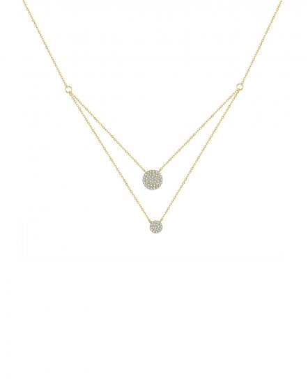 DOUBLE LAYER V STYLE DIAMOND NECKLACE (TN515)