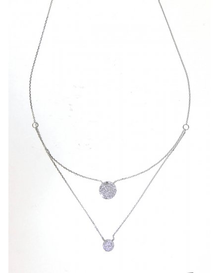 DOUBLE LAYER V STYLE DIAMOND NECKLACE (TN515)