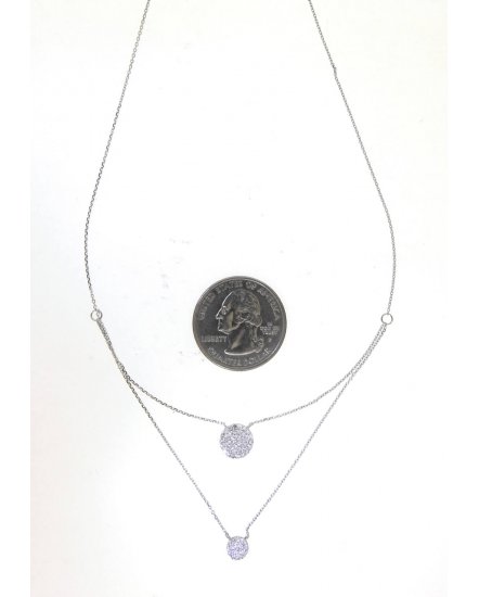 DOUBLE LAYER V STYLE DIAMOND NECKLACE (TN515)