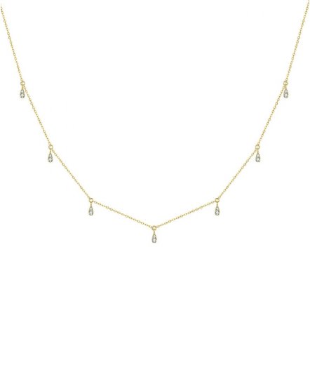 PEAR STYLE DIAMOND DANGLE NECKLACE (TN516)