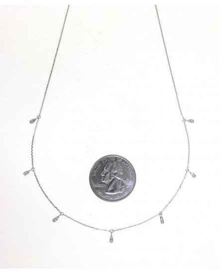 PEAR STYLE DIAMOND DANGLE NECKLACE (TN516)