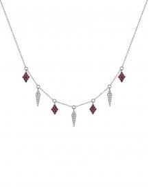 RUBY DIAMOND DANGLE NECKLACE (TN519)