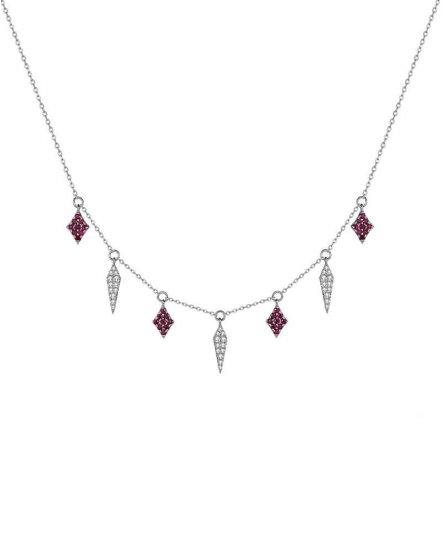 RUBY DIAMOND DANGLE NECKLACE (TN519)