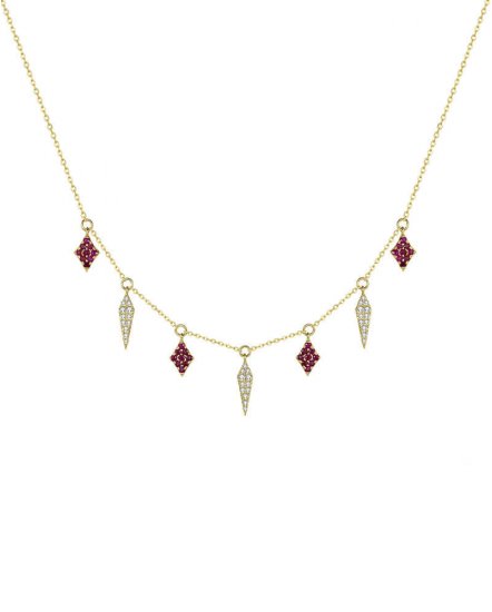 RUBY DIAMOND DANGLE NECKLACE (TN519)