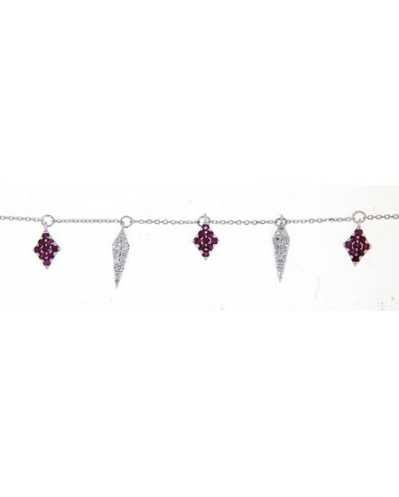 RUBY DIAMOND DANGLE NECKLACE (TN519)