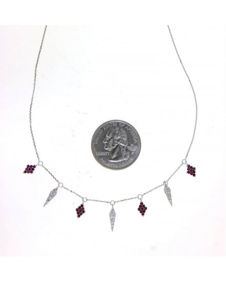 RUBY DIAMOND DANGLE NECKLACE (TN519)