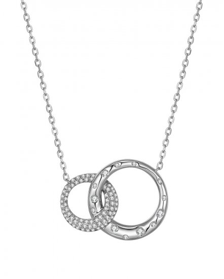 DOUBLE ROUND INTER LINKED STYLE DIAMOND NECKLACE (TN527)