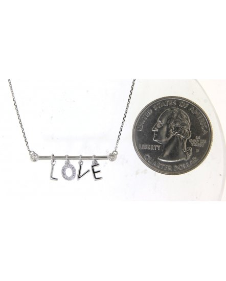 LOVE LETTER STYLE DIAMOND DANGLE NECKLACE (TN534)