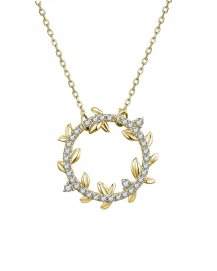 LEAF STYLE ROUND DIAMOND NECKLACE (TN537)