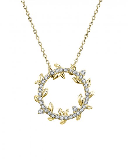 LEAF STYLE ROUND DIAMOND NECKLACE (TN537)
