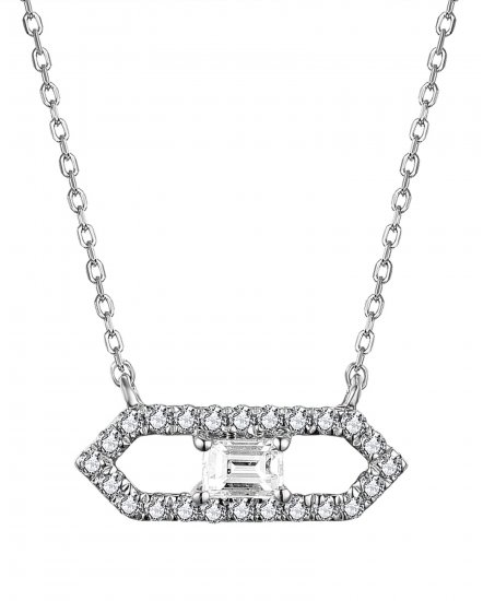 HEXAGON STYLE DIAMOND NECKLACE (TN568)