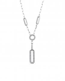 OPEN BAR DIAMOND DANGLE DROP NECKLACE (TN576)