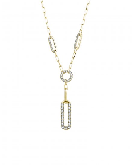 OPEN BAR DIAMOND DANGLE DROP NECKLACE (TN576)