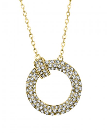 PAVE DIAMOND OPEN CIRCLE LINK NECKLACE (TN602)