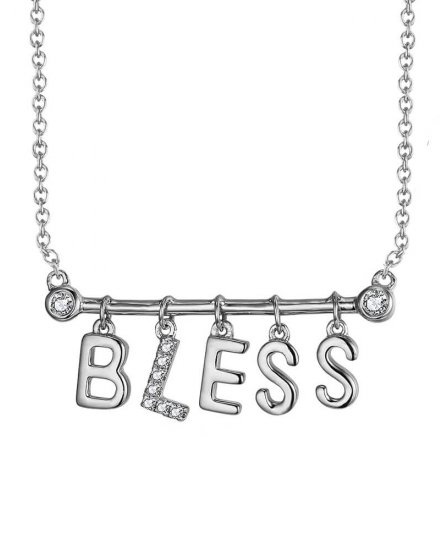 LETTER STYLE DIAMOND DANGLE NECKLACE (TN621)