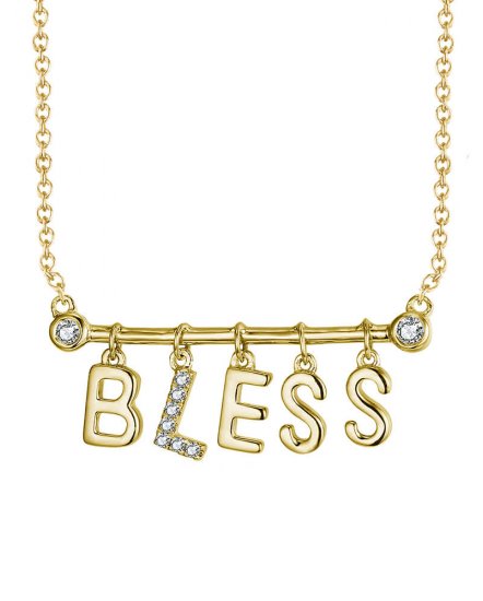 LETTER STYLE DIAMOND DANGLE NECKLACE (TN621)