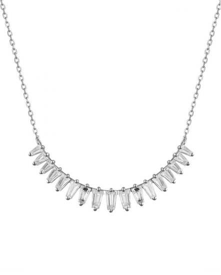 CURVED STYLE BAGUETTE DIAMOND NECKLACE (TN622)