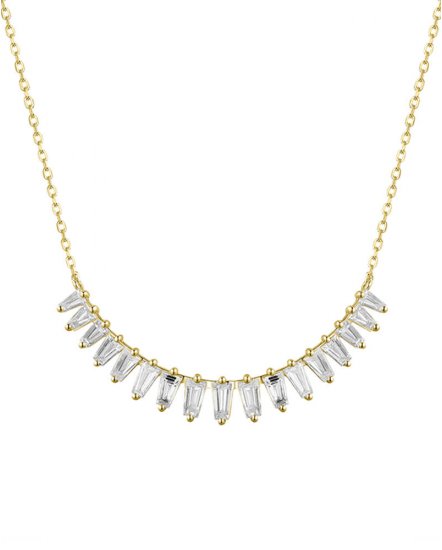 CURVED STYLE BAGUETTE DIAMOND NECKLACE (TN622)