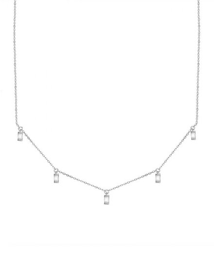 BAGUETTE DIAMOND DANGLE NECKLACE (TN627)