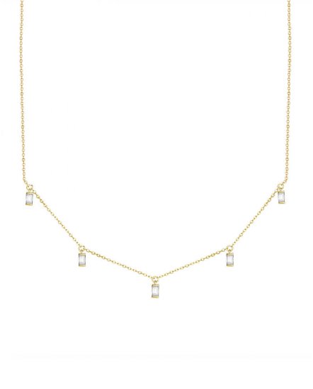 BAGUETTE DIAMOND DANGLE NECKLACE (TN627)