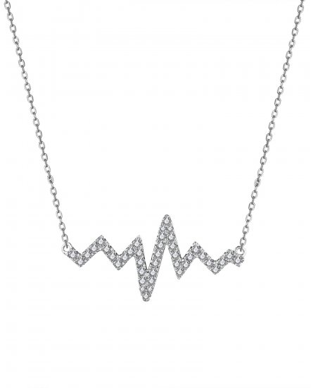 HEARTBEAT STYLE DIAMOND NECKLACE (TN637)