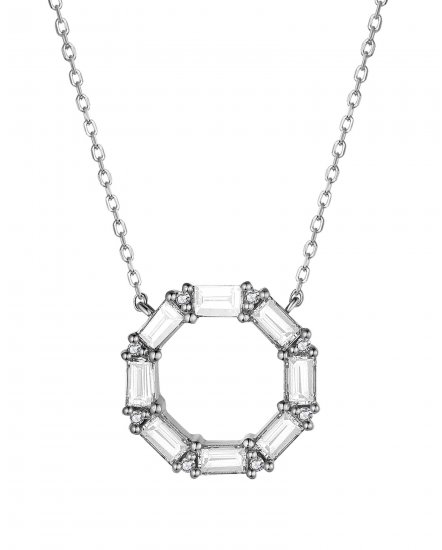 OCTAGON STYLE BAGUETTE DIAMOND NECKLACE (TN644)