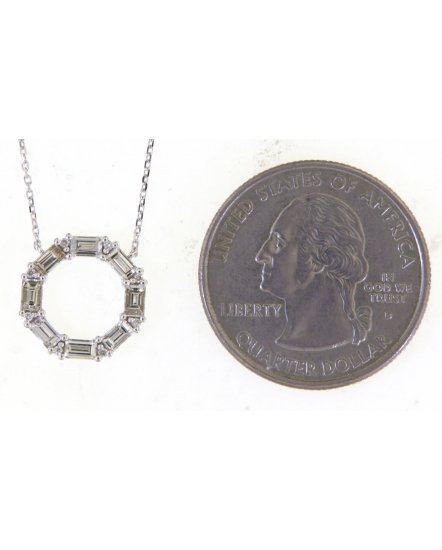 OCTAGON STYLE BAGUETTE DIAMOND NECKLACE (TN644)