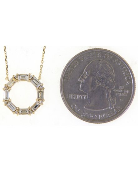 OCTAGON STYLE BAGUETTE DIAMOND NECKLACE (TN644)