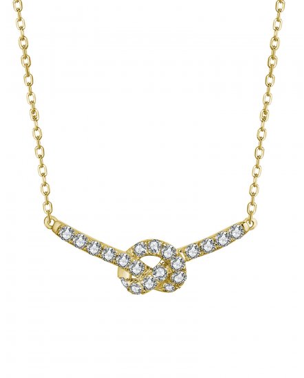 KNOT STYLE CURVED DIAMOND NECKLACE (TN655)