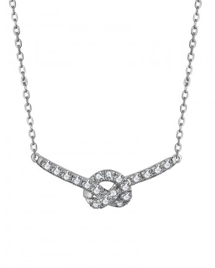 KNOT STYLE CURVED DIAMOND NECKLACE (TN655)
