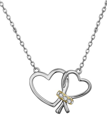 HEART SHAPE INTER LINKED DIAMOND NECKLACE (TN666)