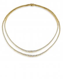 DOUBLE LAYER TENNIS DIAMOND NECKLACE (TN670)