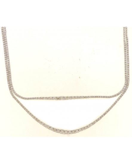 DOUBLE LAYER TENNIS DIAMOND NECKLACE (TN670)