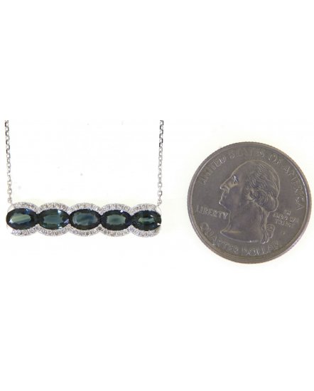 OVAL SAPPHIRE DIAMOND NECKLACE (TN674)