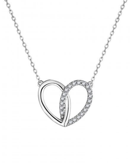 HEART SHAPE INTER LINKED DIAMOND NECKLACE (TN675)