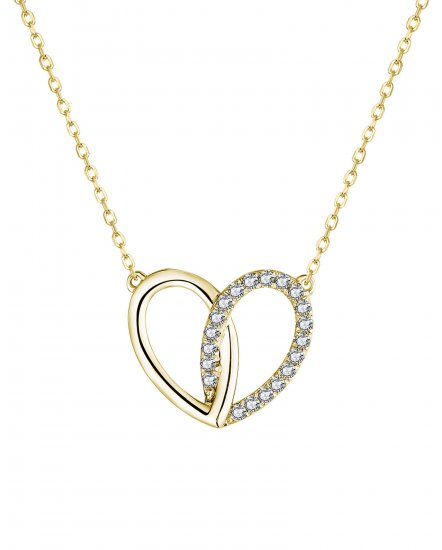 HEART SHAPE INTER LINKED DIAMOND NECKLACE (TN675)