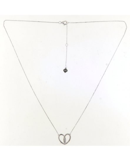 HEART SHAPE INTER LINKED DIAMOND NECKLACE (TN675)
