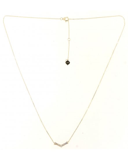 V SHAPE BAGUETTE DIAMOND NECKLACE (TN678)