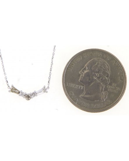 V SHAPE BAGUETTE DIAMOND NECKLACE (TN678)