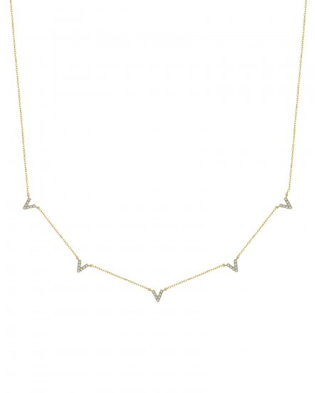 V STYLE DIAMOND NECKLACE (TN687)