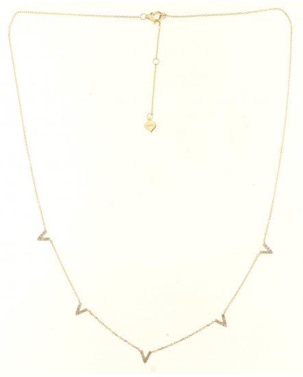 V STYLE DIAMOND NECKLACE (TN687)